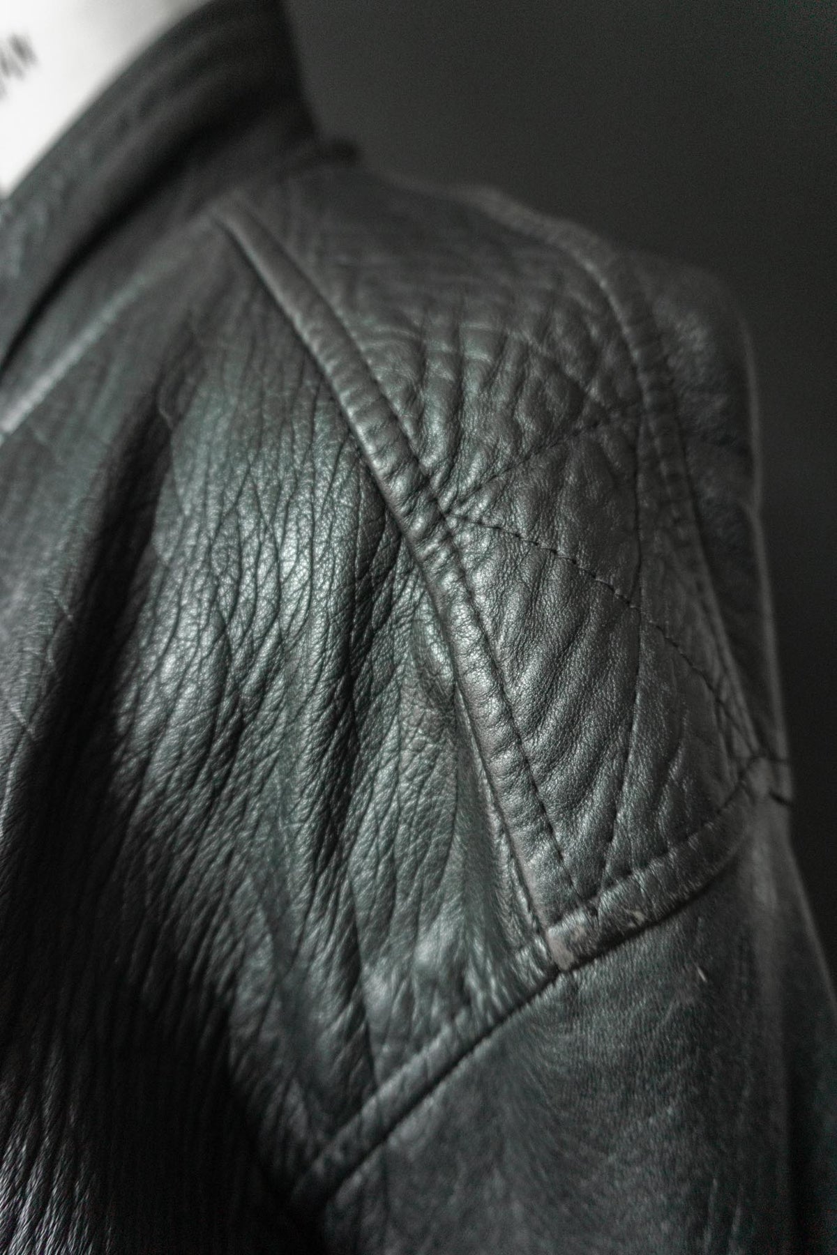 Vintage 80s Bomber Lederjacke, grained Leder, M–L