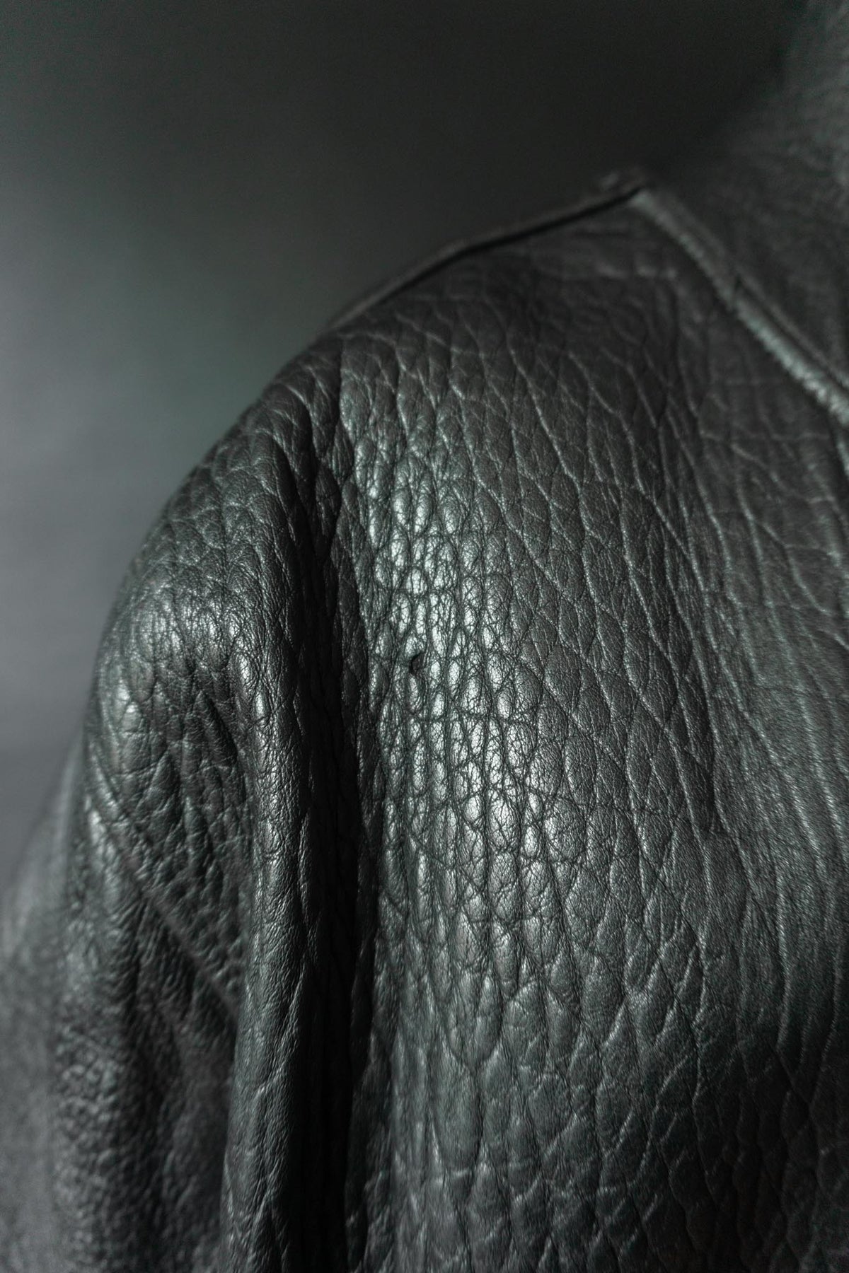 Vintage 80s Bomber Lederjacke, grained Leder, M–L