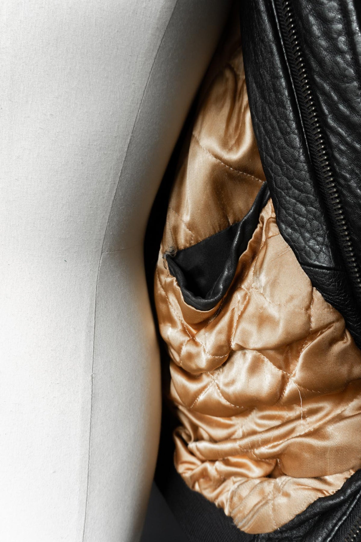 Vintage 80s Bomber Lederjacke, grained Leder, M–L