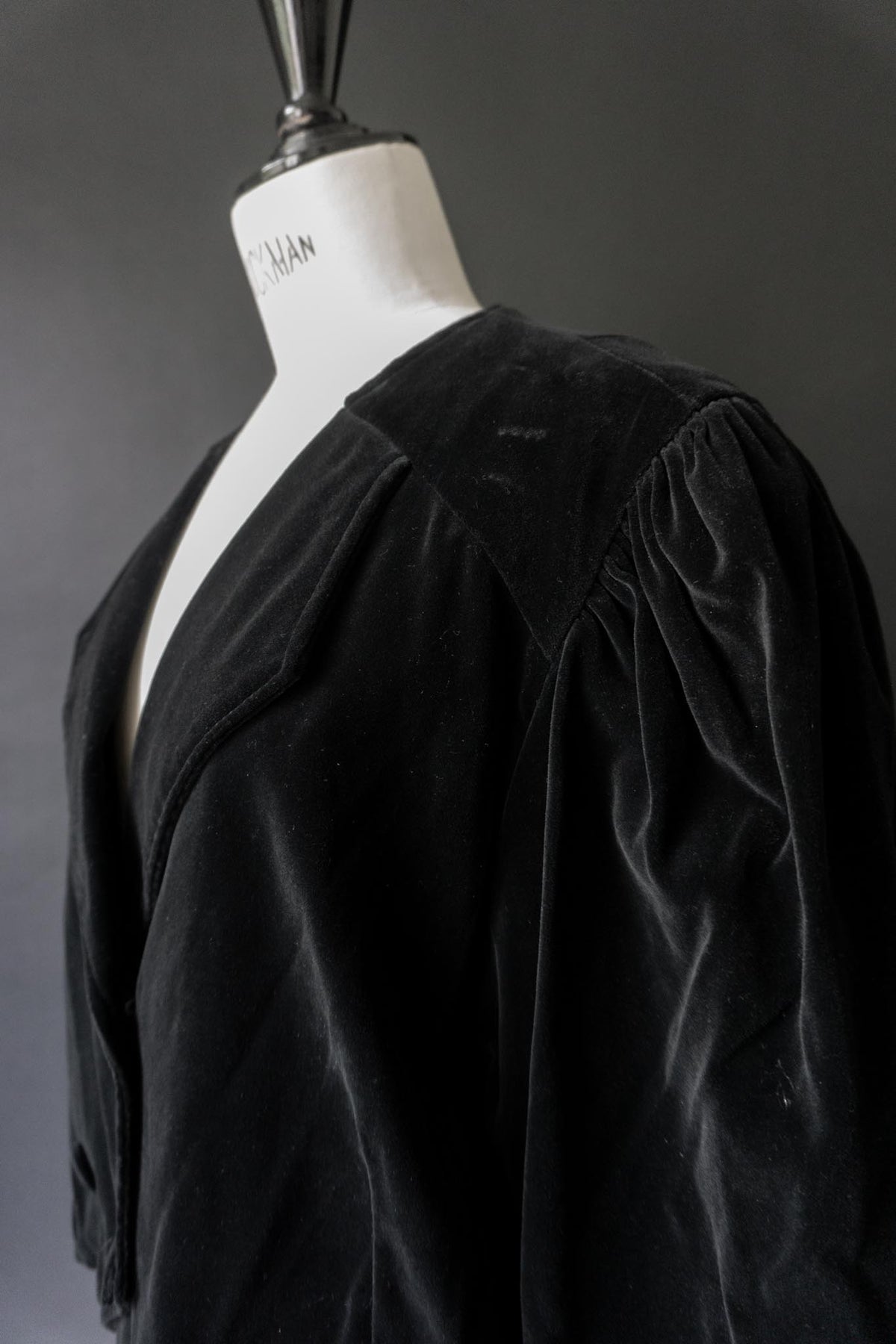 Vintage 80s Blazer, cropped Samt, M–L