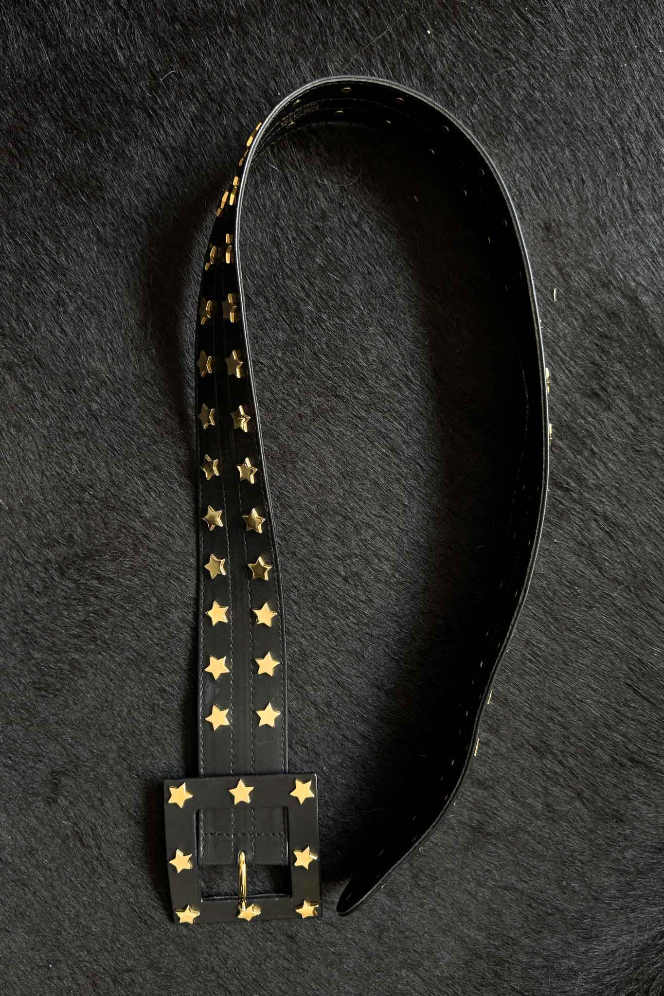 Vintage 80s Escada Ledergürtel mit Sternnieten, 38