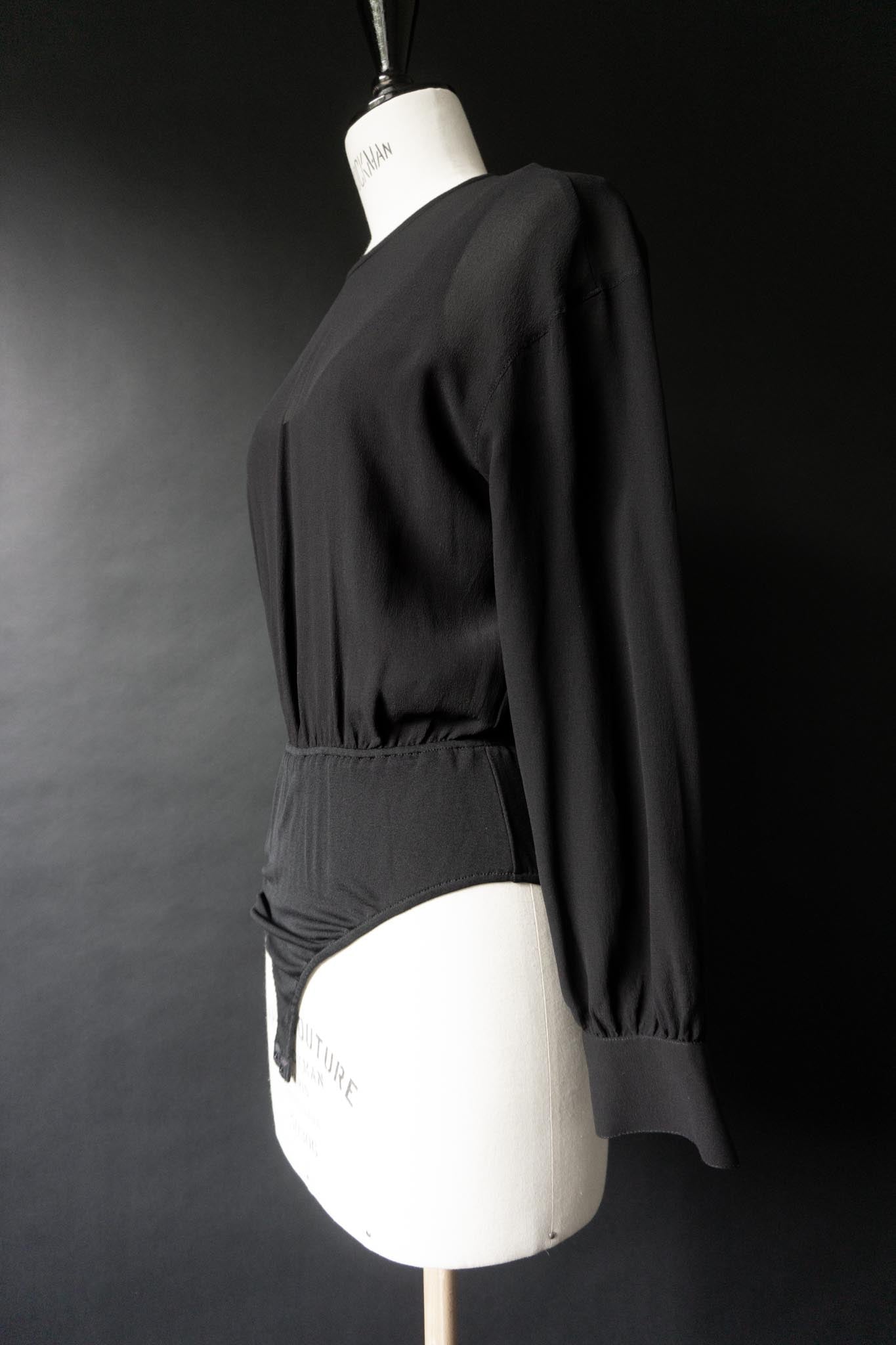 Vintage Escada Body, Schwarz, Seide, S–M theplaincircle vintage