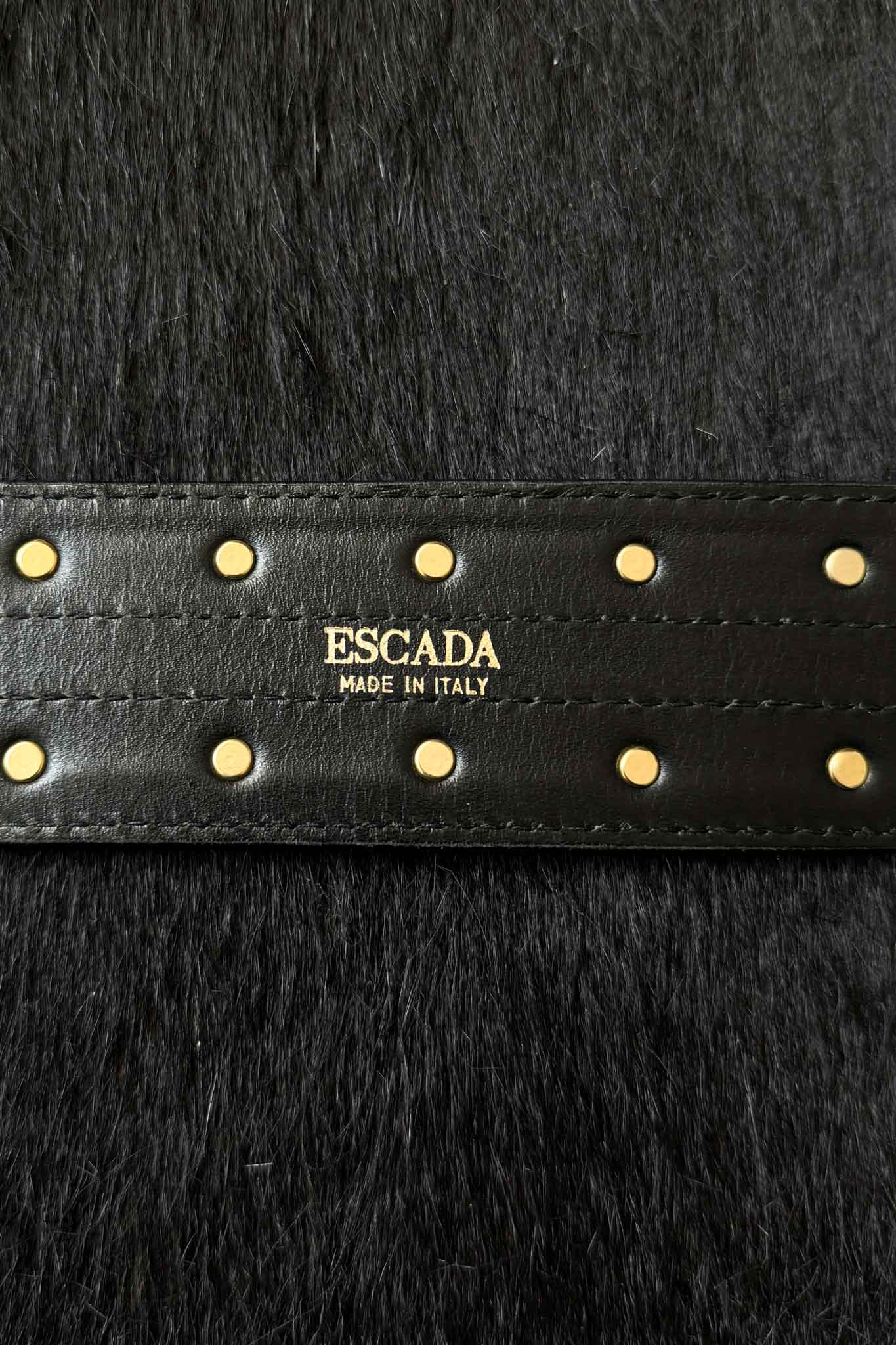 Vintage 80s Escada Ledergürtel mit Sternnieten, 38