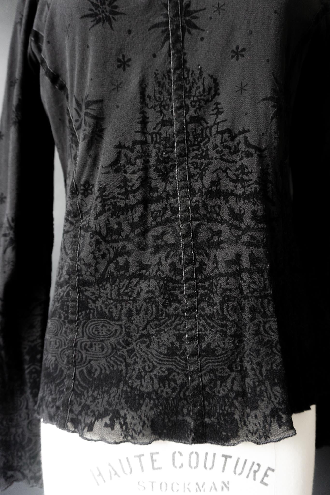 Vintage 90s Mesh-Longsleeve Gothic Top, S–M theplaincircle vintage