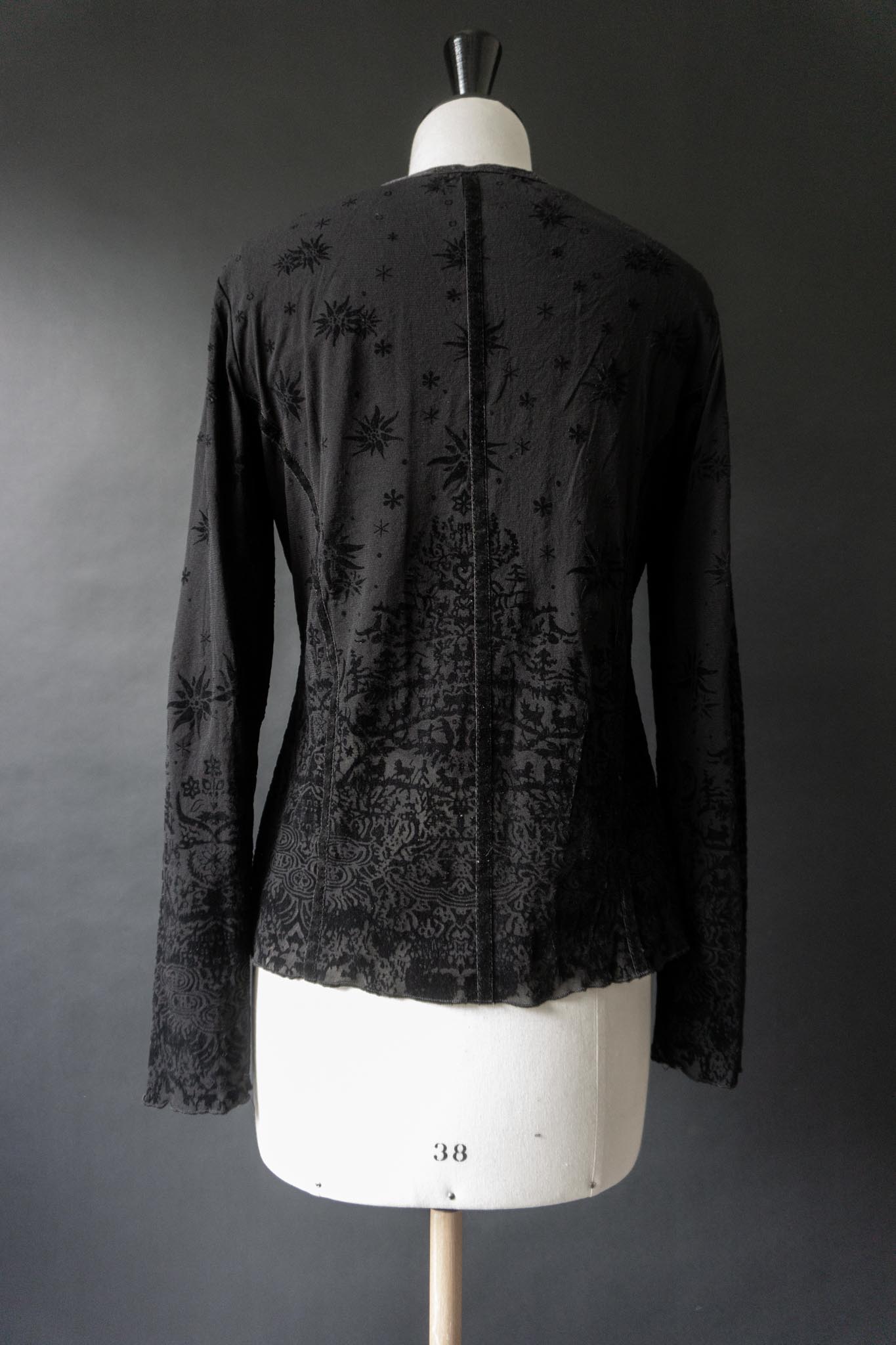 Vintage 90s Mesh-Longsleeve Gothic Top, S–M theplaincircle vintage