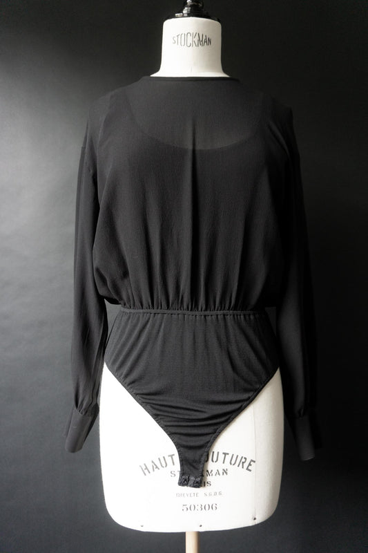 Vintage Escada Body, Schwarz, Seide, S–M theplaincircle vintage