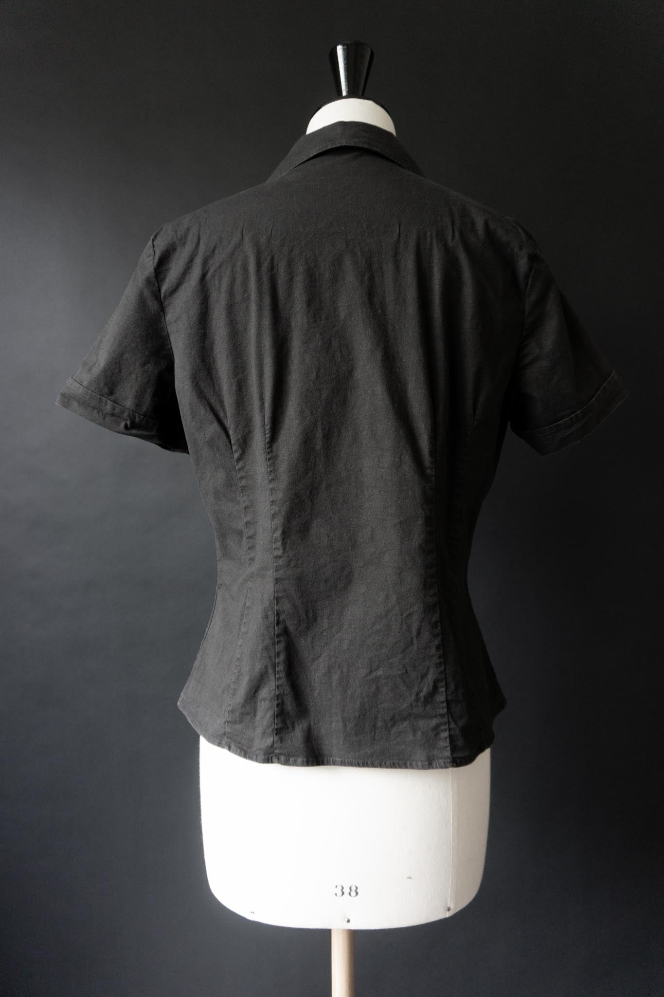 Vintage Dolce & Gabbana Schwarze Baumwollbluse, S–M