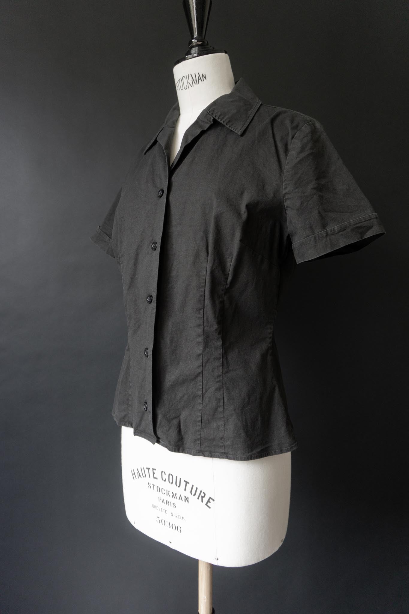 Vintage Dolce & Gabbana Schwarze Baumwollbluse, S–M