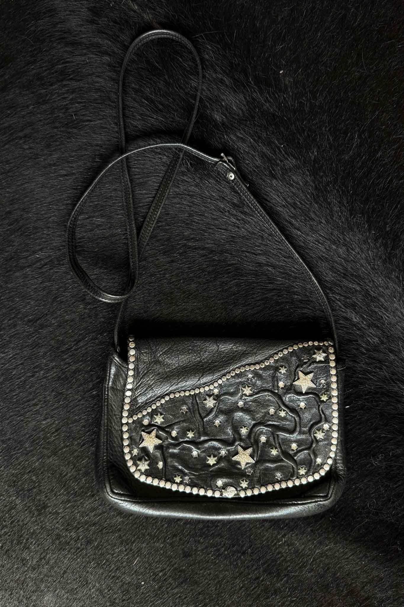 Kolster Vintage Ledertasche mit Sternen und Nieten