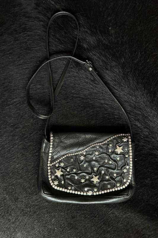 Kolster Vintage Ledertasche mit Sternen und Nieten