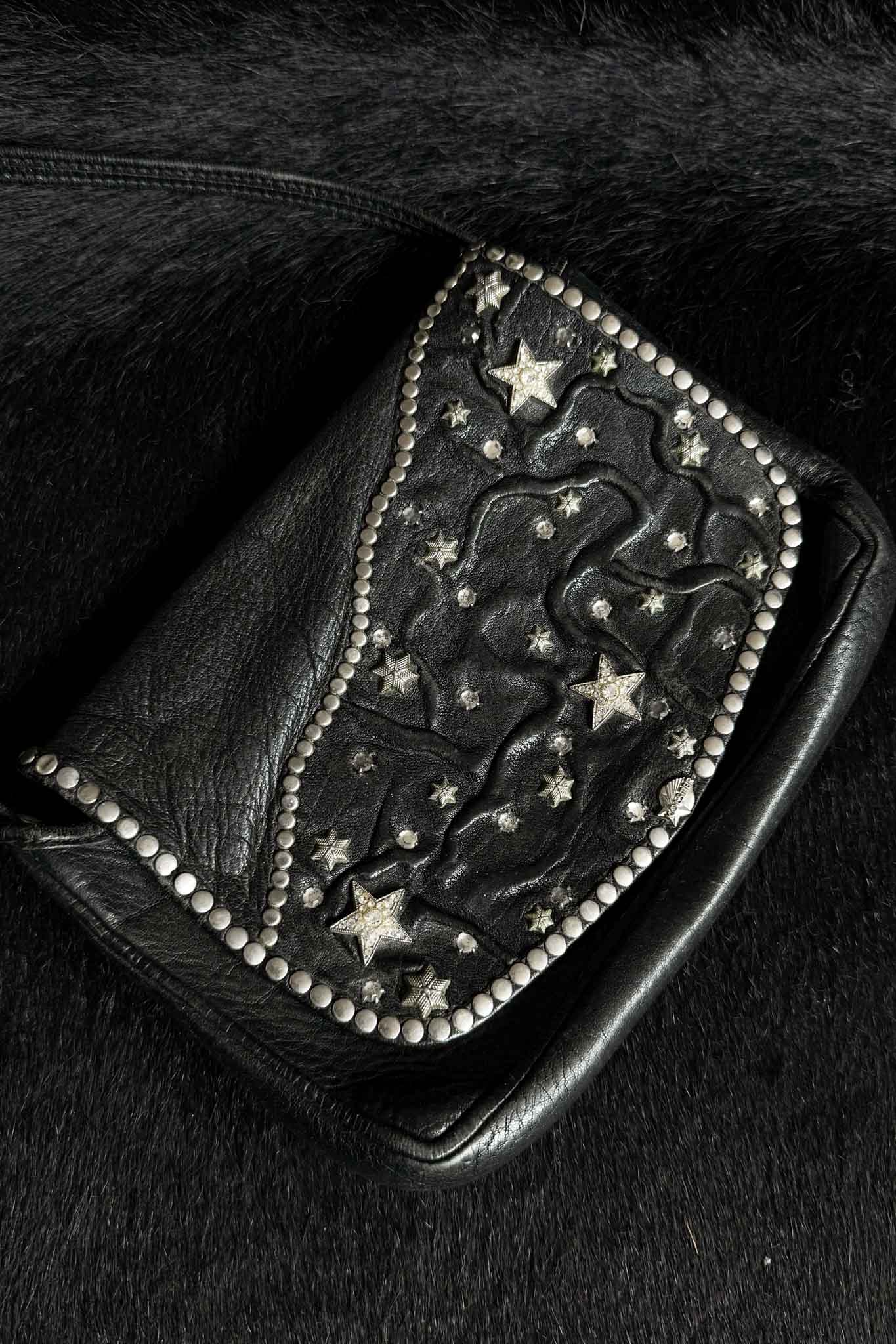 Kolster Vintage Ledertasche mit Sternen und Nieten