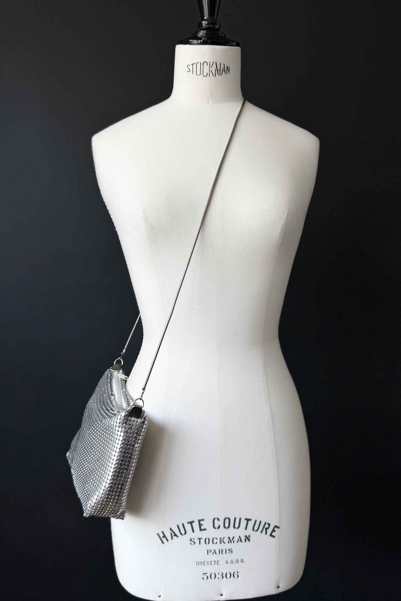 Vintage 80s Silver Mesh Bag – Disco Glam Meets Minimalism theplaincircle vintage