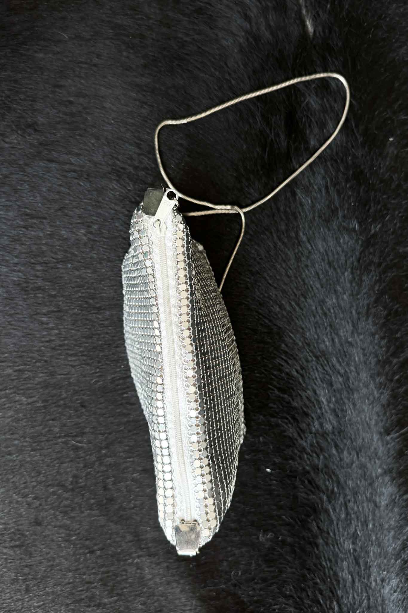 Vintage 80s Silver Mesh Bag – Disco Glam Meets Minimalism theplaincircle vintage