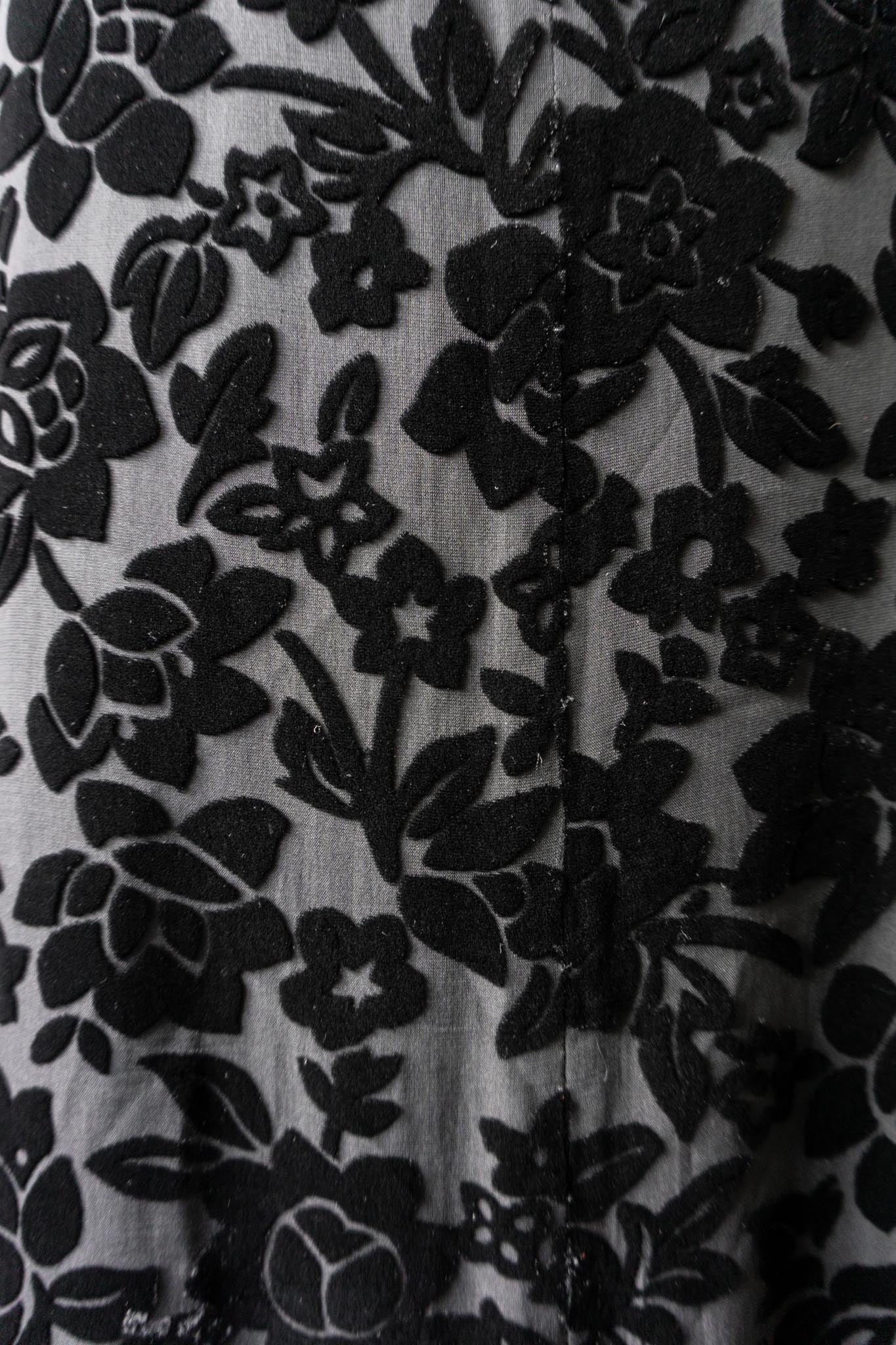 Vintage 90s Maxidress Seide & Samt Blumen, S–M theplaincircle vintage