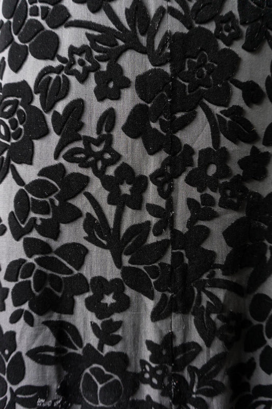 Vintage 90s Maxidress Seide & Samt Blumen, S–M theplaincircle vintage