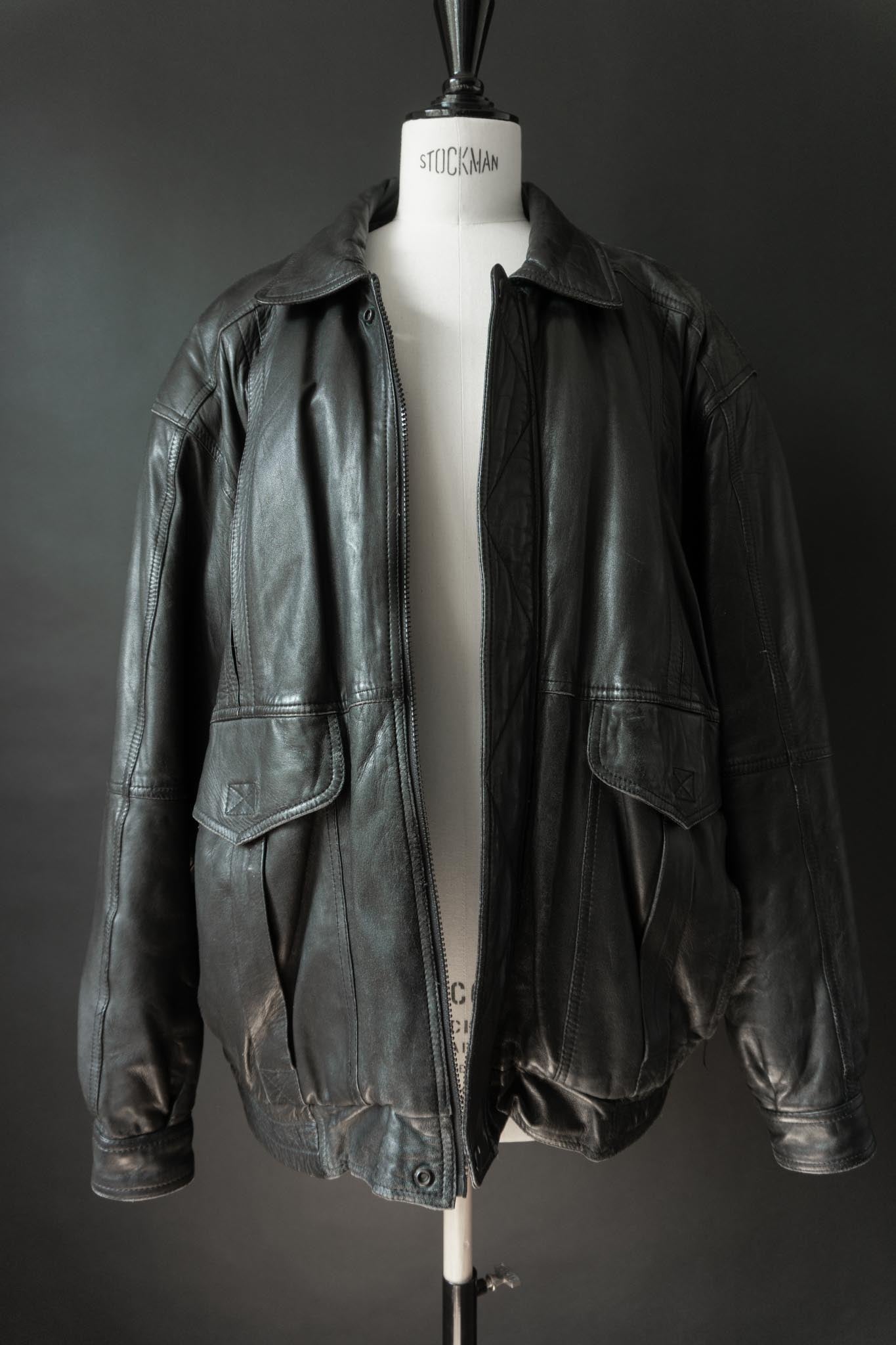 Vintage 80s Blouson-Lederjacke aus butterweichem Nappaleder, M–XL theplaincircle vintage