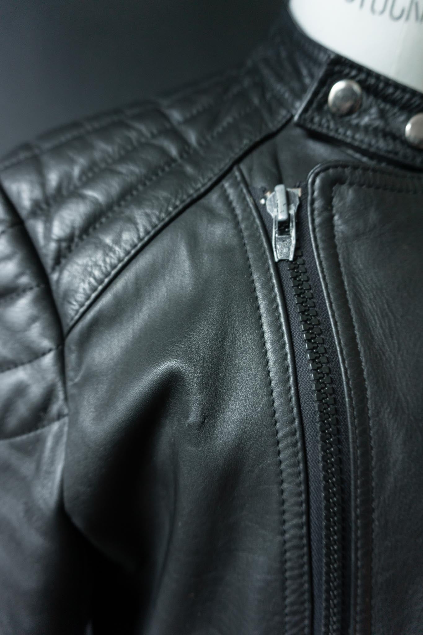 Vintage Bikerjacke Echtleder, S–M