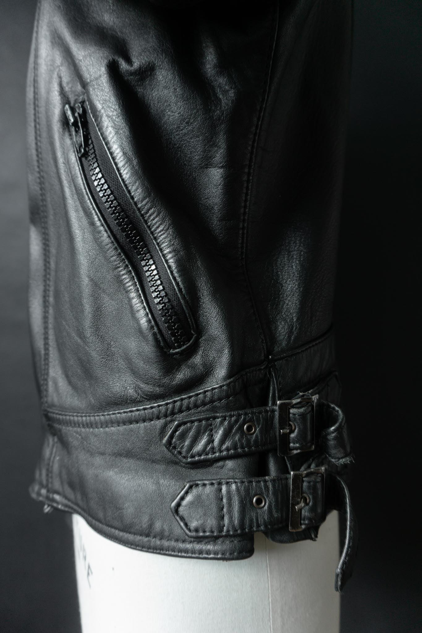 Vintage Bikerjacke Echtleder, S–M