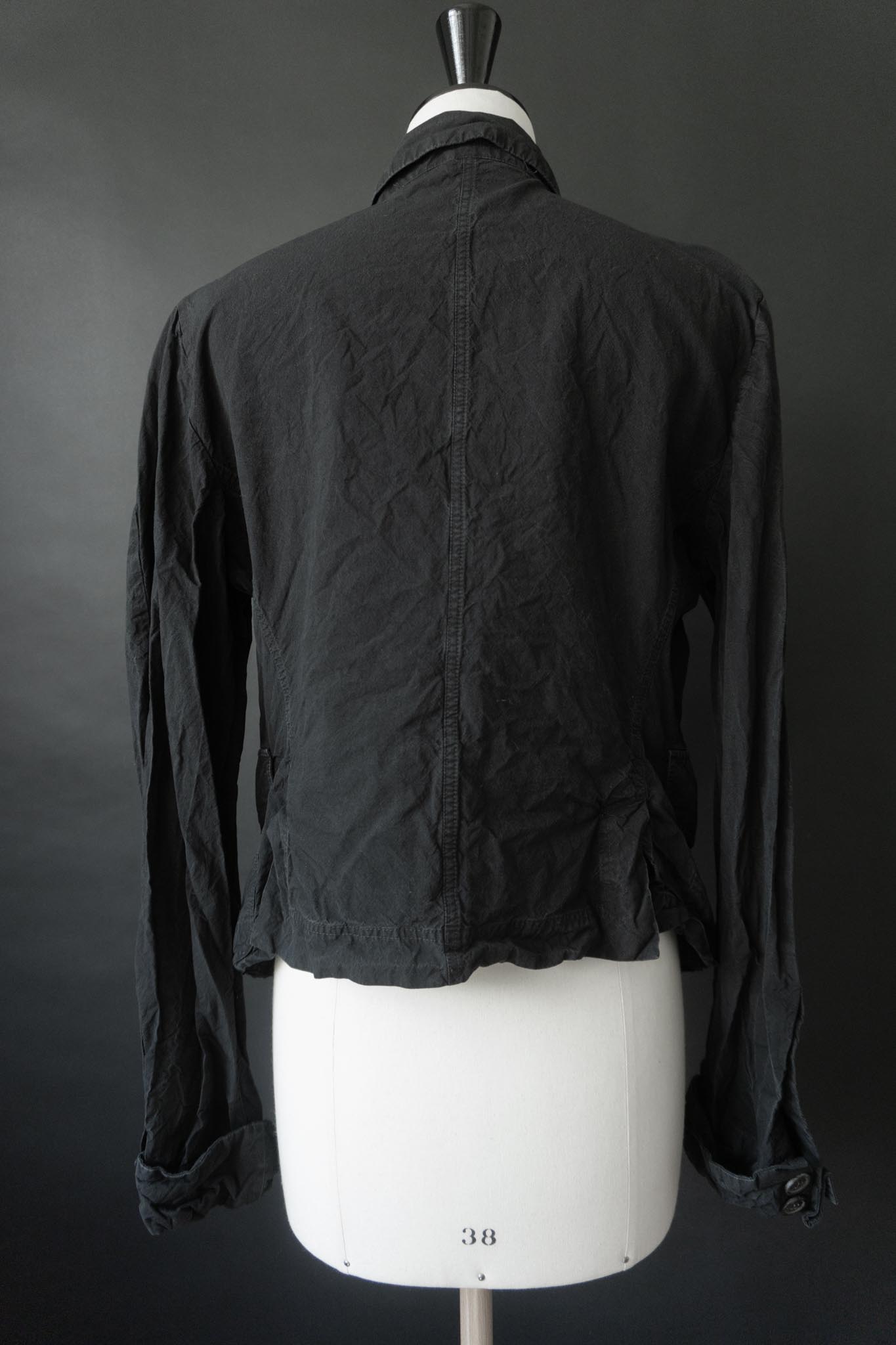 RUNDHOLZ Avantgarde Blazer in Schwarz mit Crinkle-Look, M–L theplaincircle vintage