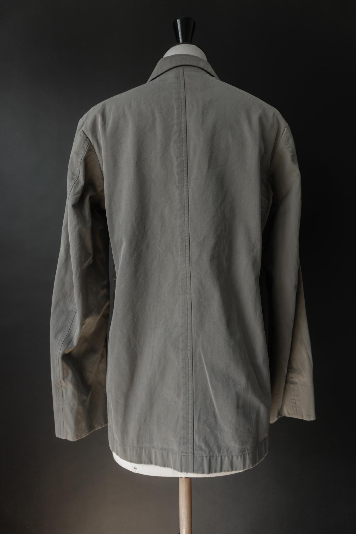 Vintage Jil Sander Minimal Cotton Jacket – 90s Designer Coat in Sage Grey, S–M theplaincircle vintage
