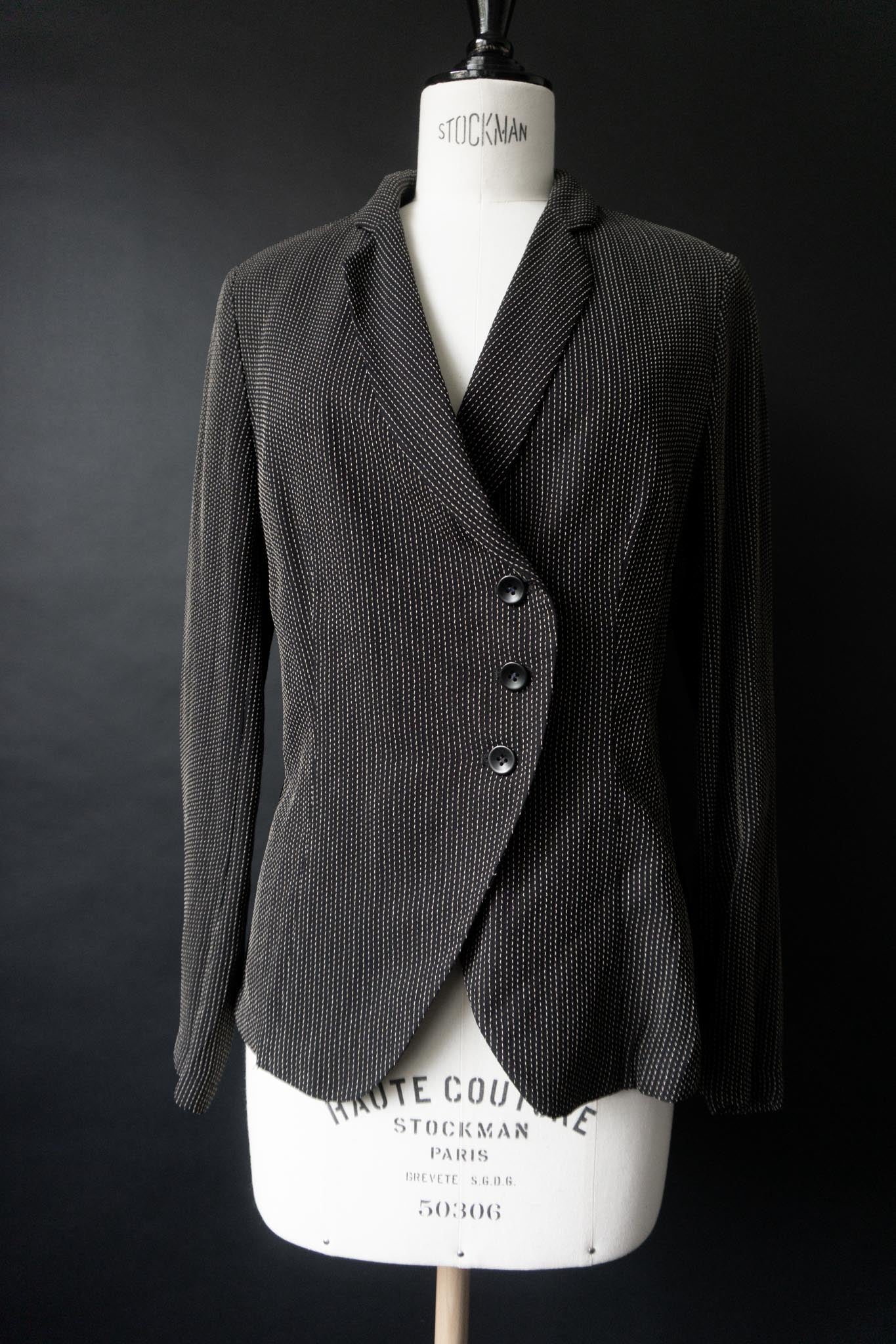 Vintage Sahzà Viskose Blazer, 90s, asymmetrisch, S–M