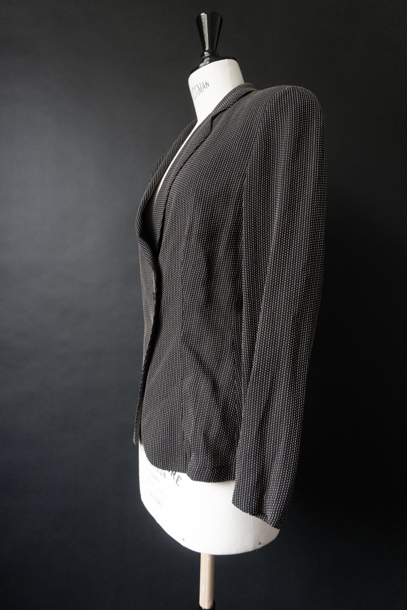 Vintage Sahzà Viskose Blazer, 90s, asymmetrisch, S–M