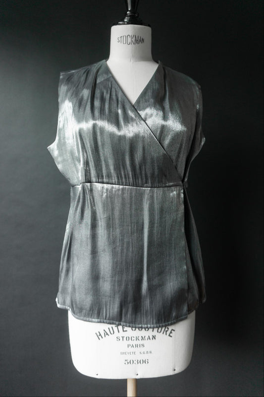 Vintage 80 Wickel-Top, Metallic-Effekt, M–L theplaincircle vintage