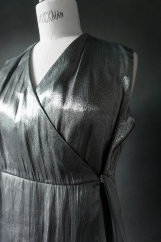 Vintage 80 Wickel-Top, Metallic-Effekt, M–L theplaincircle vintage