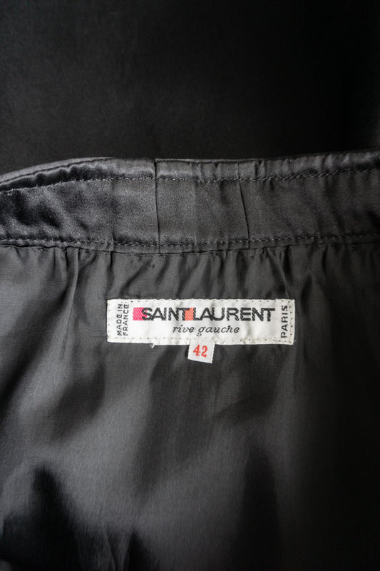 Vintage 80s Saint Laurent Rive Gauche Satin Skirt — Made in France, S–M theplaincircle vintage