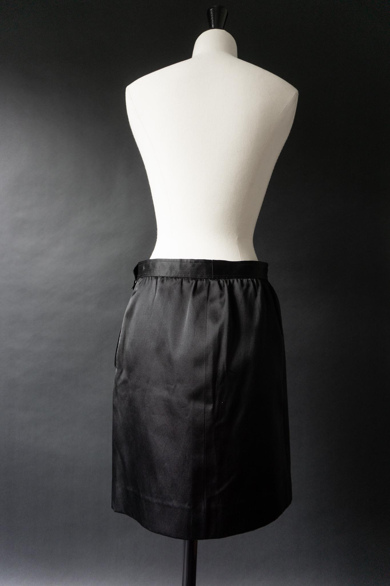 Vintage 80s Saint Laurent Rive Gauche Satin Skirt — Made in France, S–M theplaincircle vintage