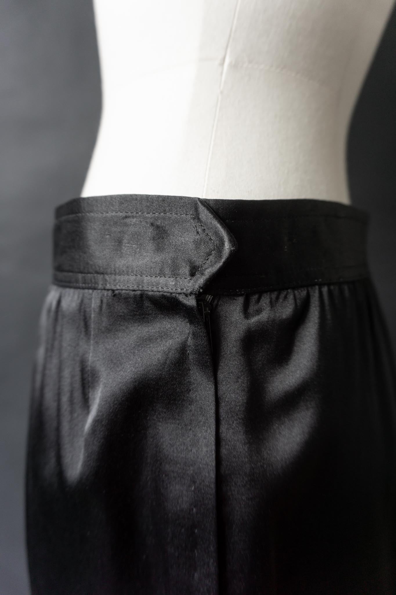 Vintage 80s Saint Laurent Rive Gauche Satin Skirt — Made in France, S–M theplaincircle vintage