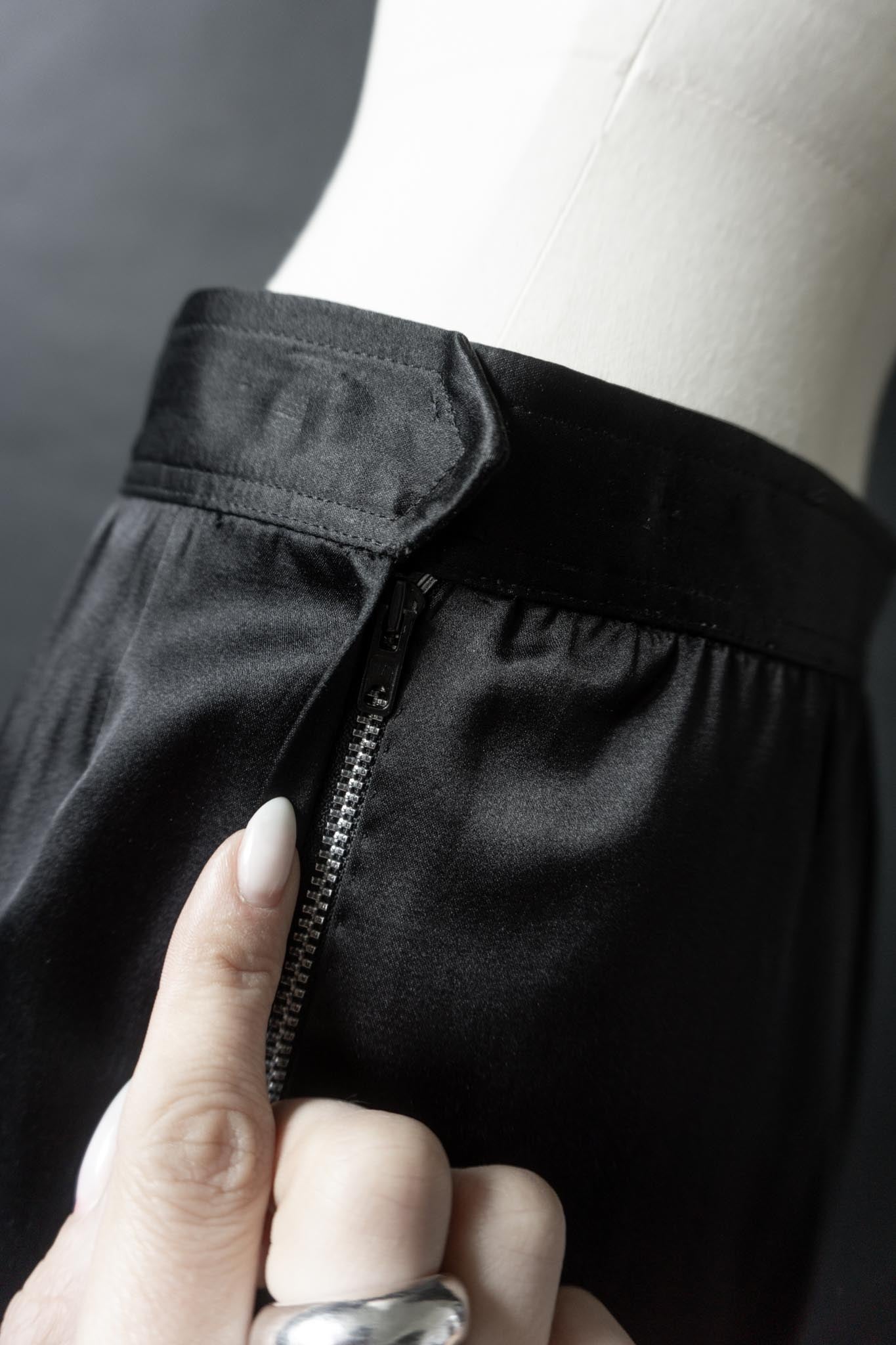 Vintage 80s Saint Laurent Rive Gauche Satin Skirt — Made in France, S–M theplaincircle vintage