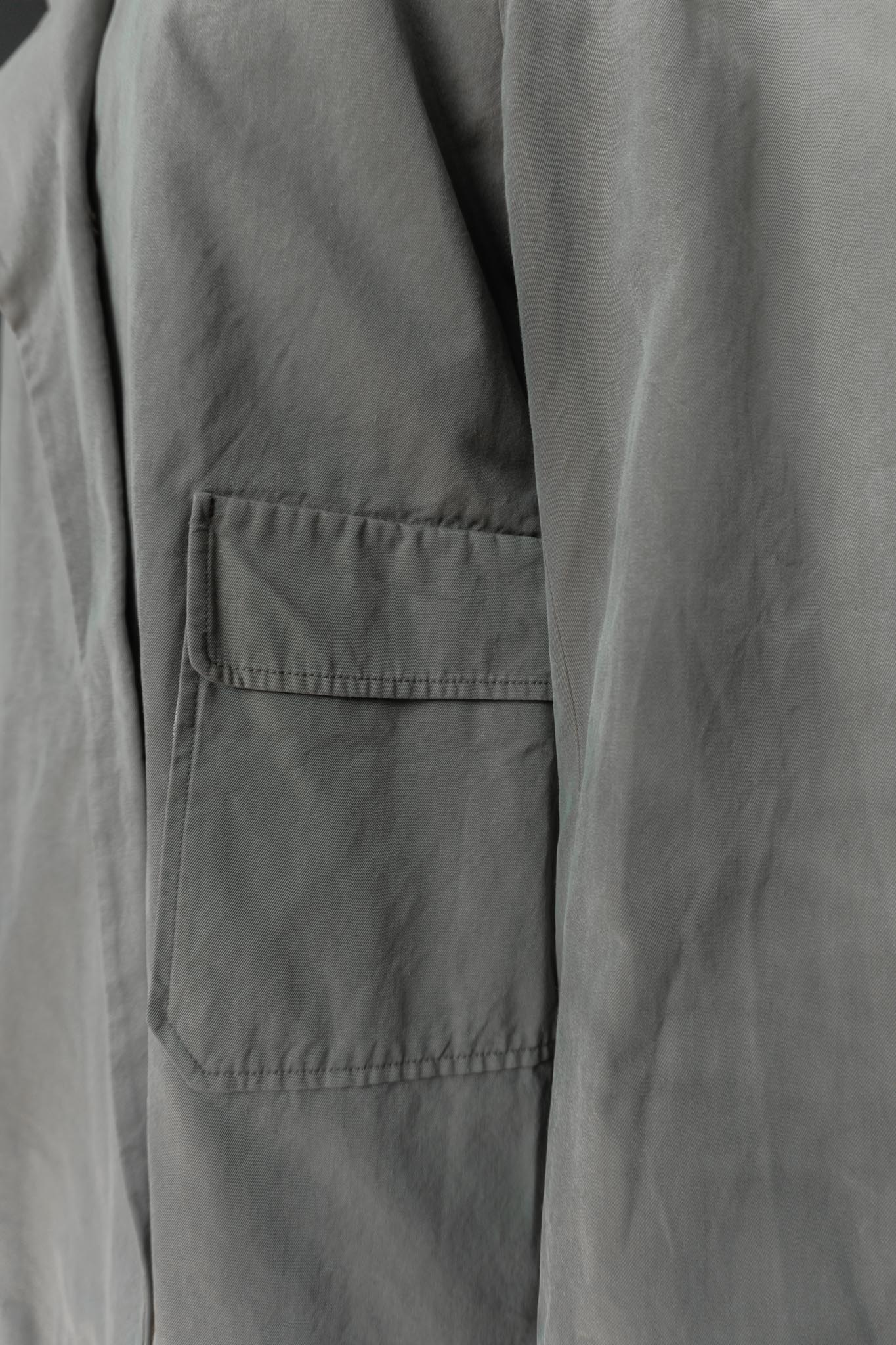 Vintage Jil Sander Minimal Cotton Jacket – 90s Designer Coat in Sage Grey, S–M theplaincircle vintage