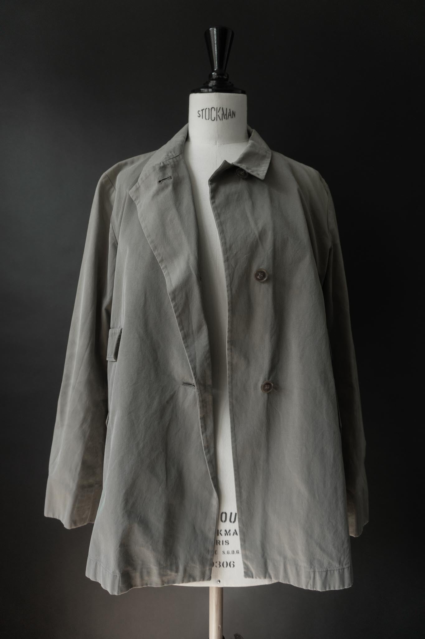 Vintage Jil Sander Minimal Cotton Jacket – 90s Designer Coat in Sage Grey, S–M theplaincircle vintage