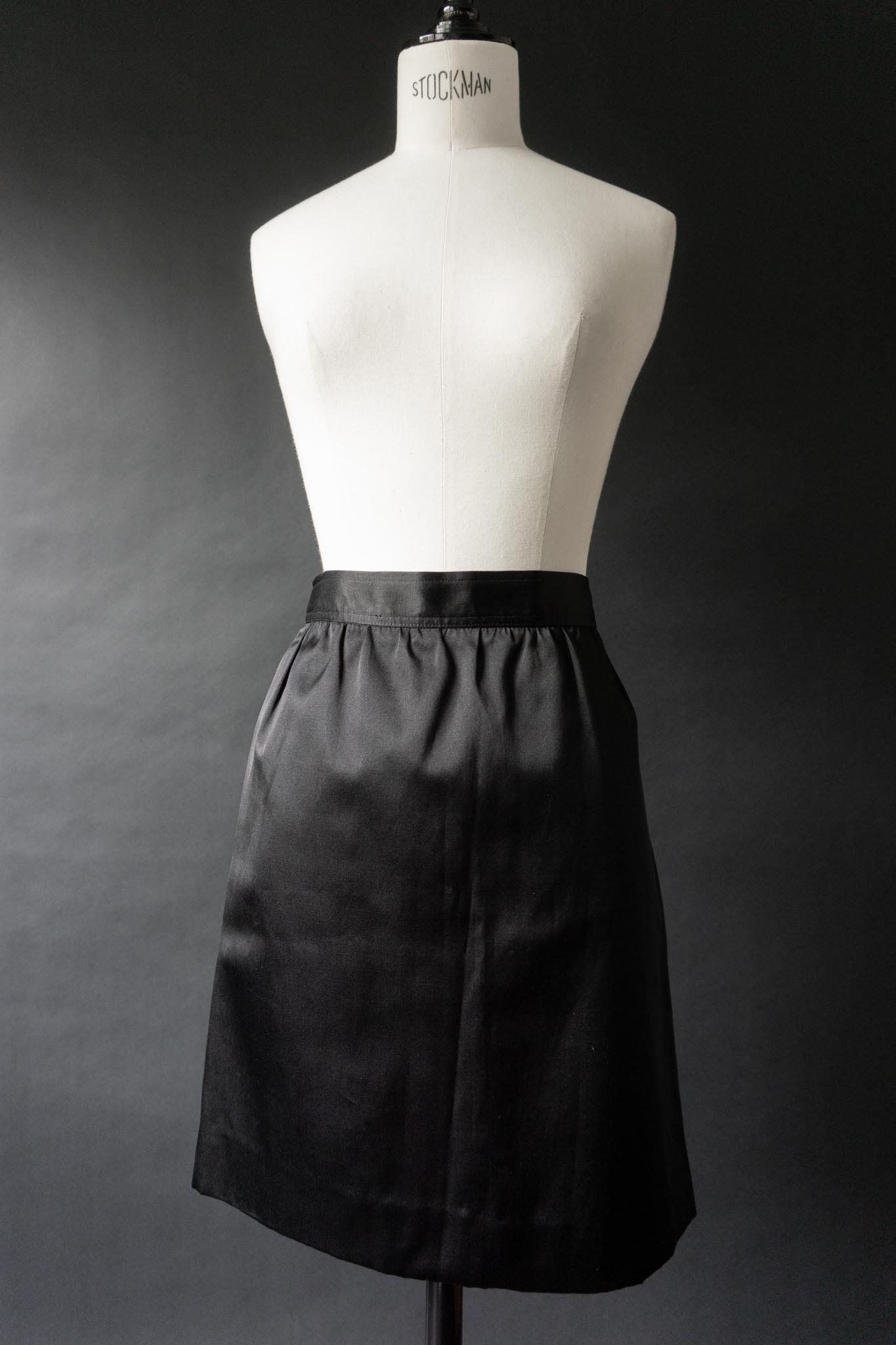 Vintage 80s Saint Laurent Rive Gauche Satin Skirt — Made in France, S–M theplaincircle vintage