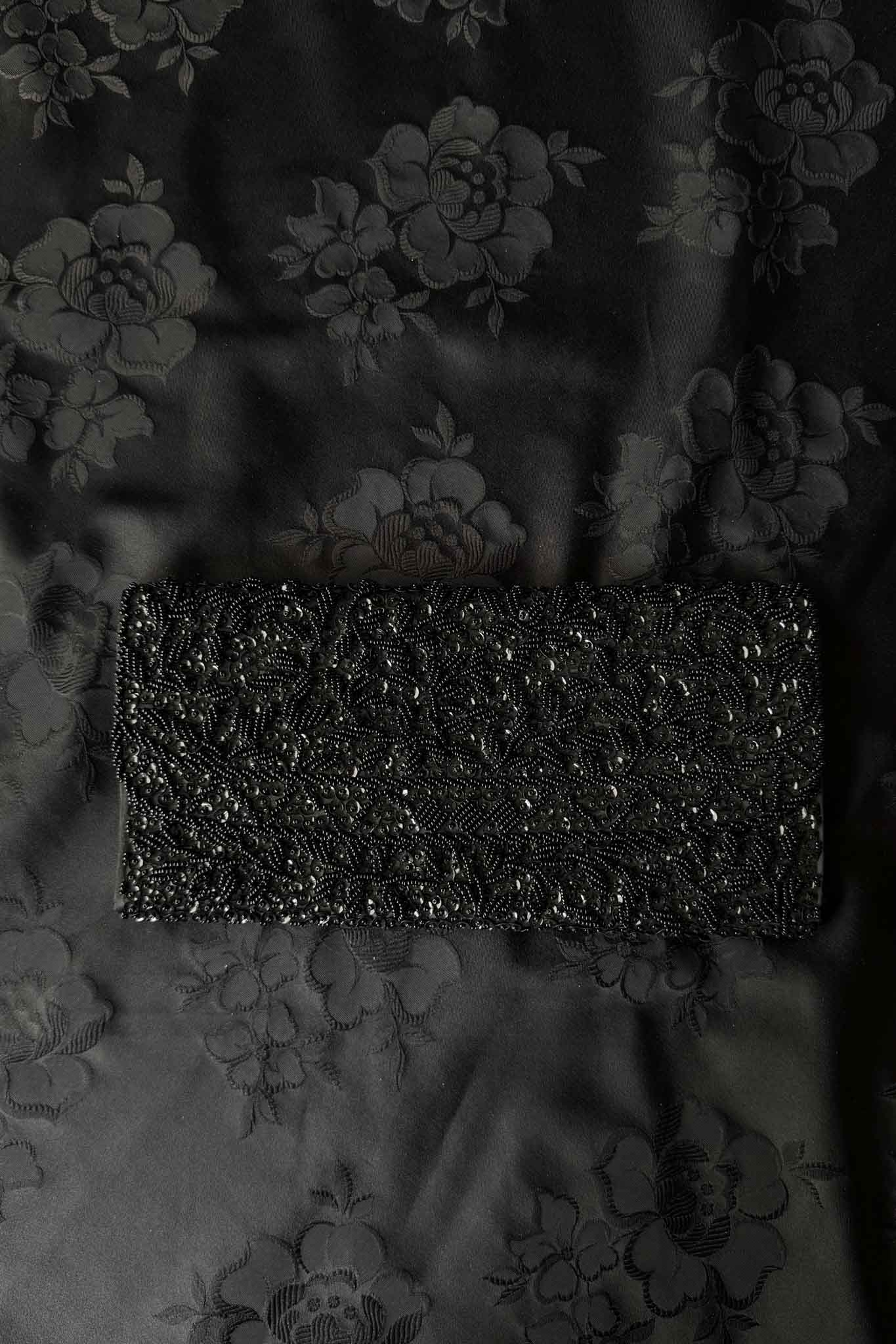 Vintage Perlen Clutch Schwarz Handbestickt