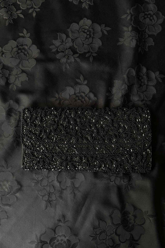 Vintage Perlen Clutch Schwarz Handbestickt