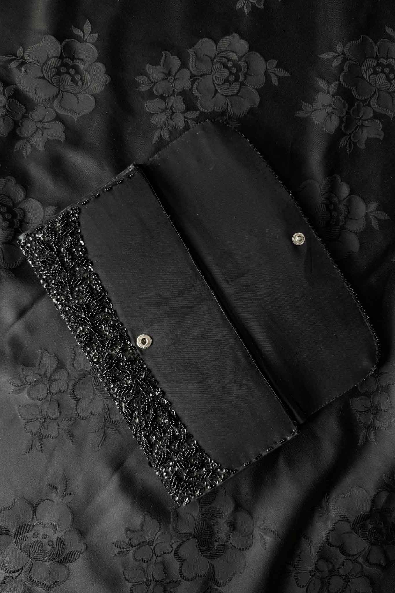 Vintage Perlen Clutch Schwarz Handbestickt
