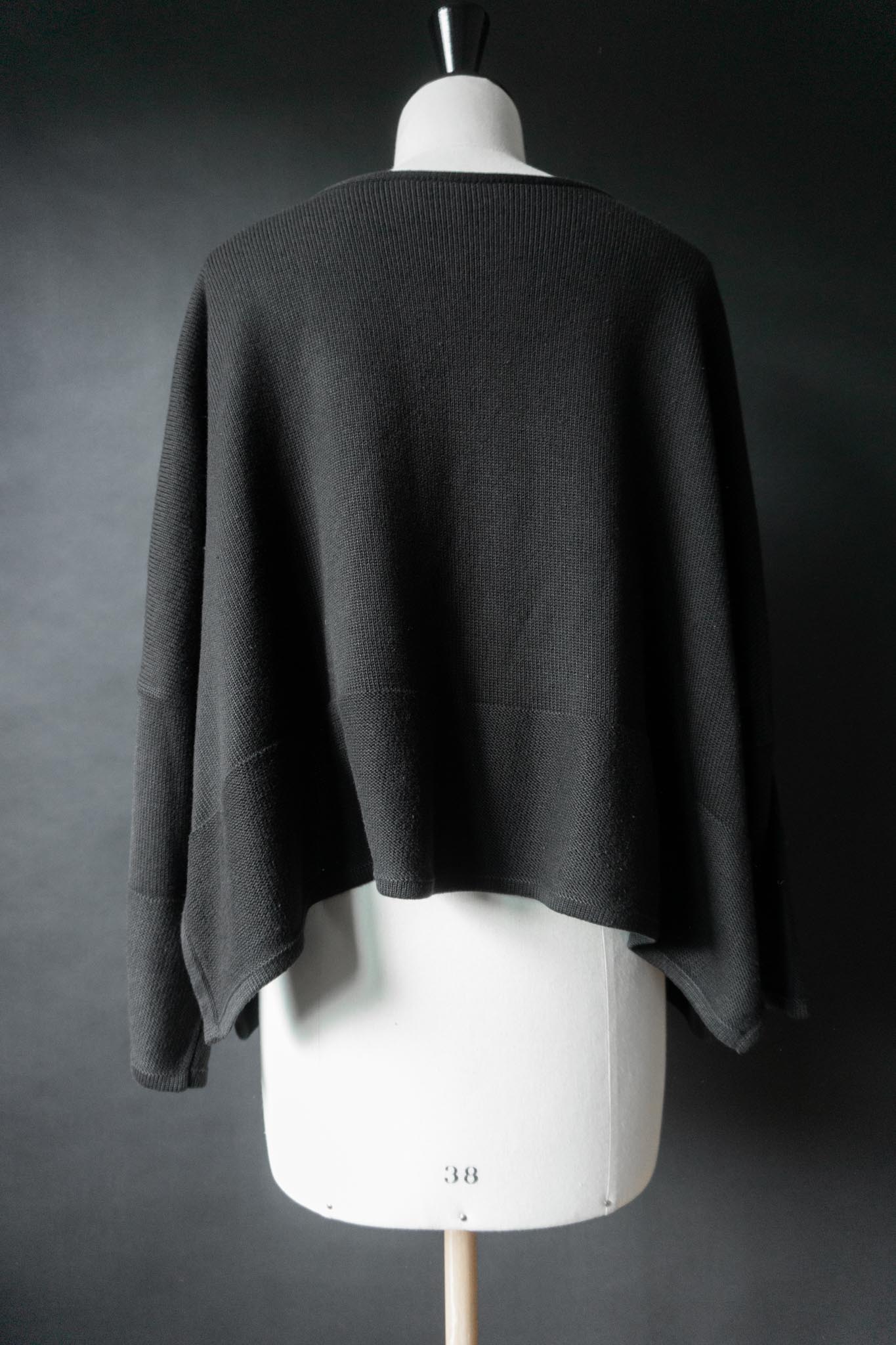 Vintage Black Avant-Garde Knit Cardigan, M–XL theplaincircle vintage