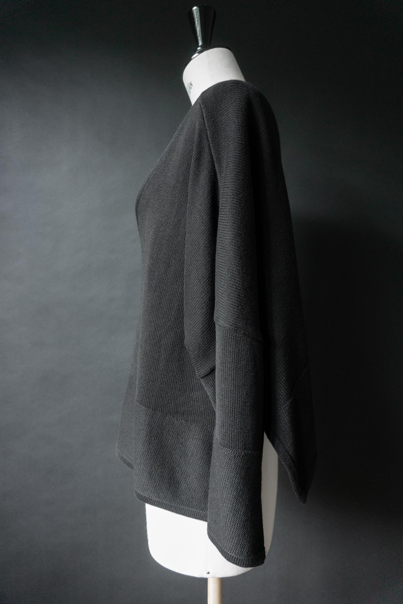 Vintage Black Avant-Garde Knit Cardigan, M–XL theplaincircle vintage