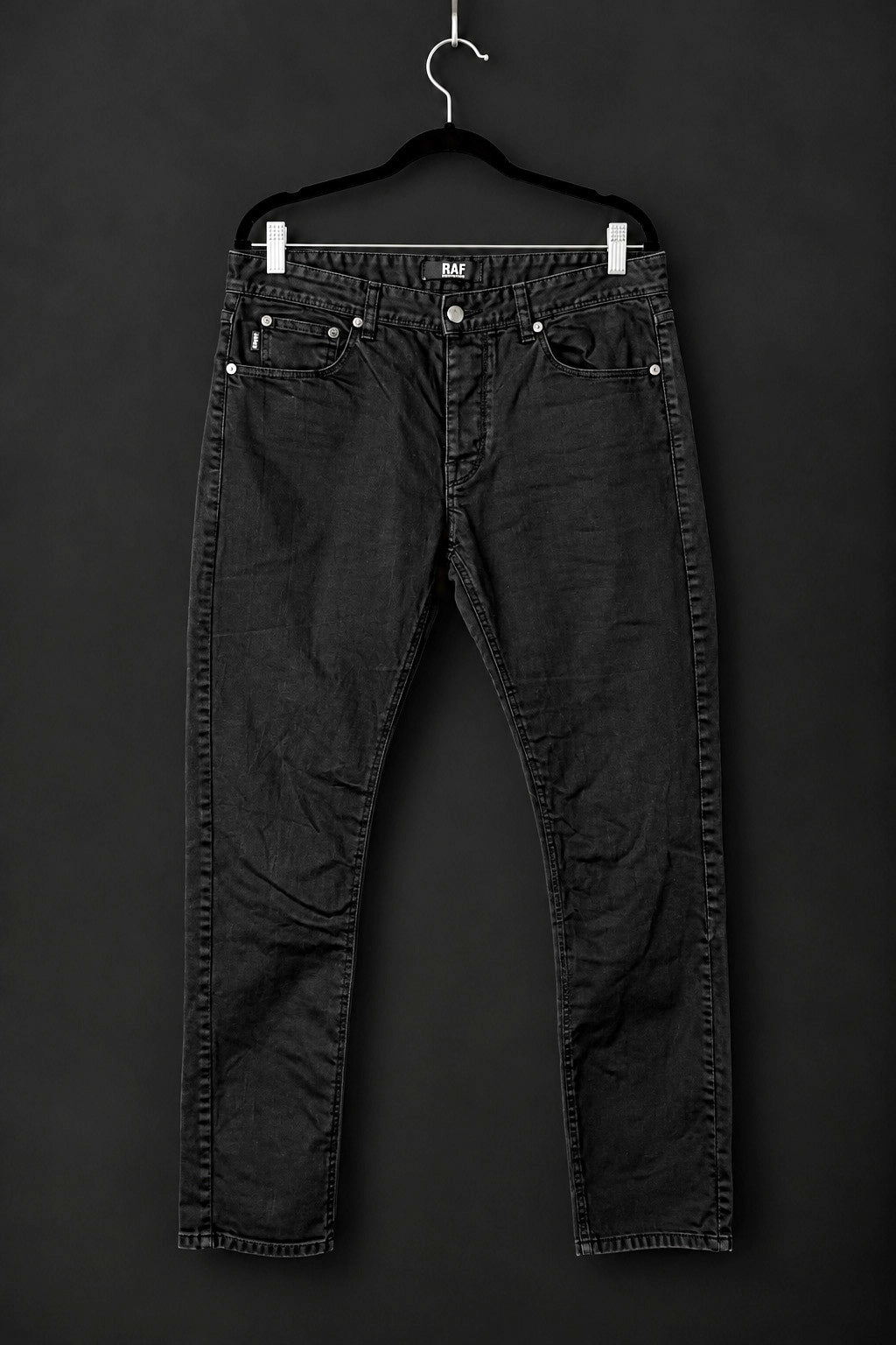 Vintage RAF by Raf Simons Jeans, Black Denim, Archive Fashion, 34