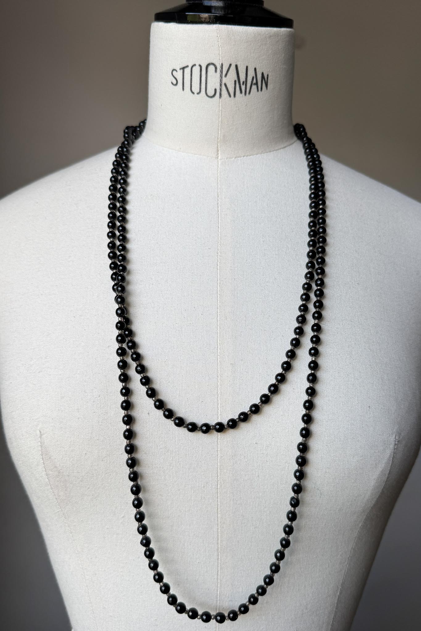Vintage Onyx Perlenkette theplaincircle vintage