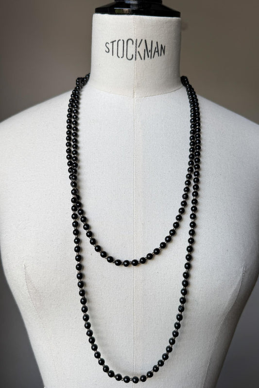 Vintage Onyx Perlenkette theplaincircle vintage