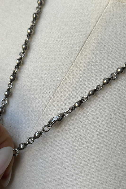 Vintage 835 Silber Kugelkette – Minimalistische Ball Chain Necklace theplaincircle vintage