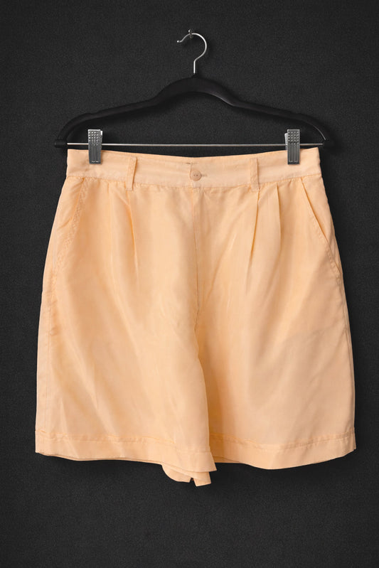 Vintage Seiden Shorts Apricot – 80s Silk High Waist Shorts, XS–M theplaincircle vintage