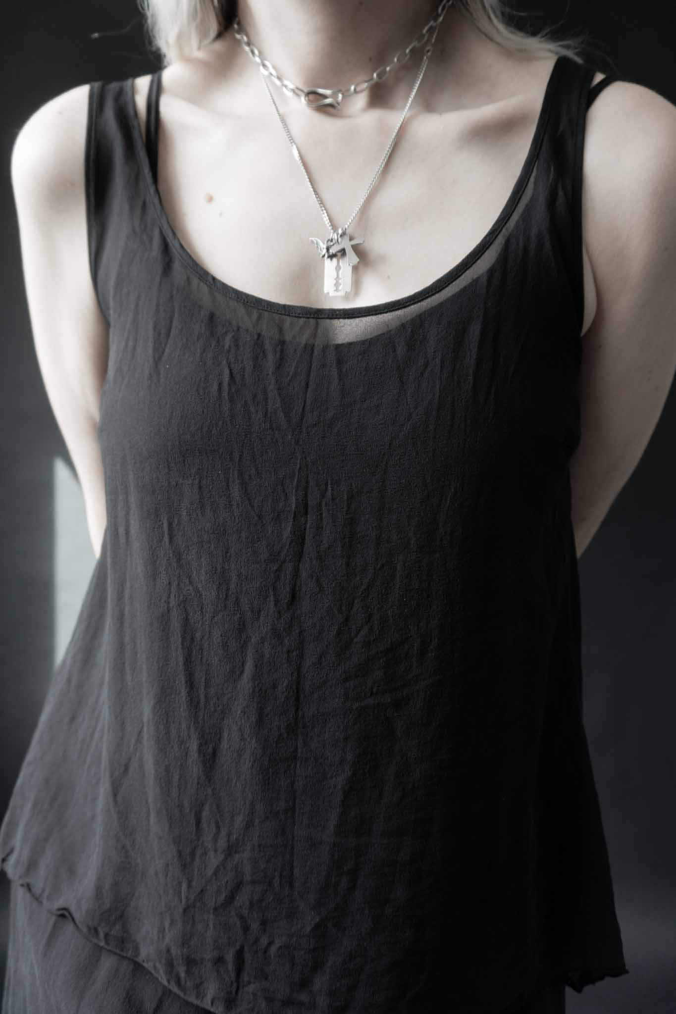 Schwarzes Seidenkleid Karl Lagerfeld x H&M