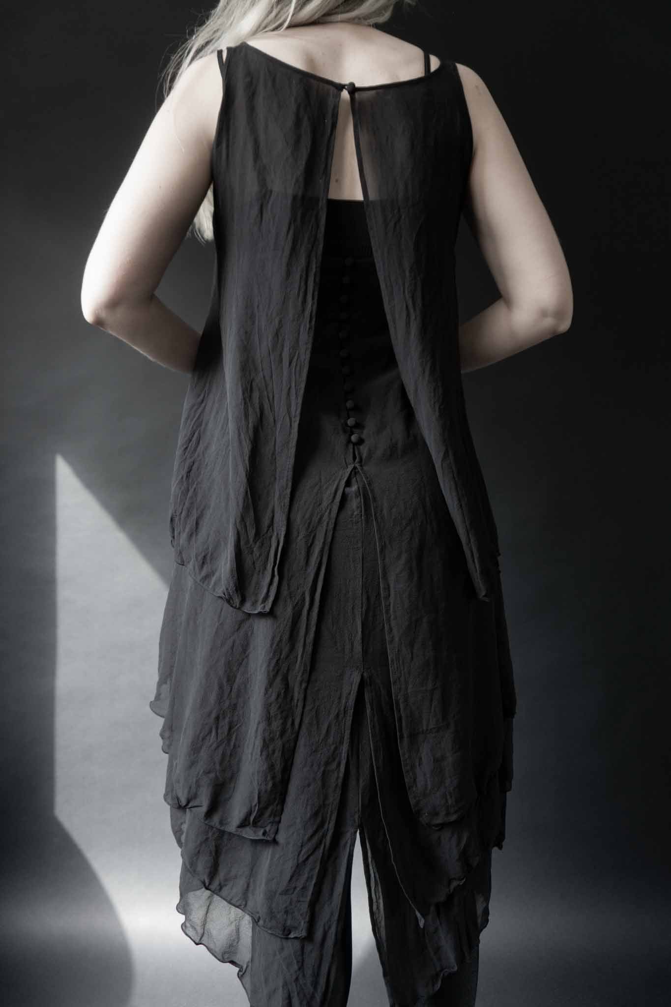 Schwarzes Seidenkleid Karl Lagerfeld x H&M