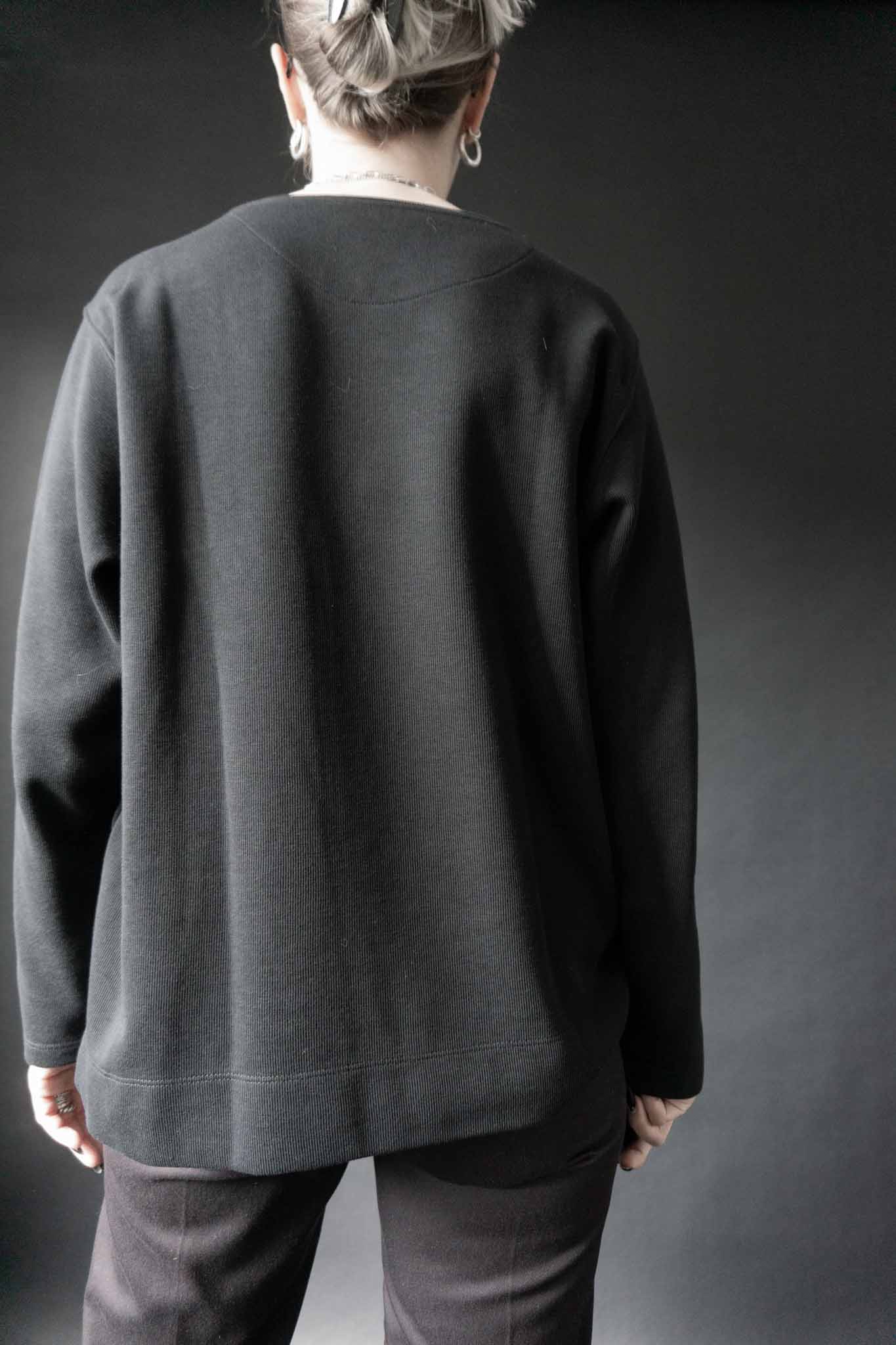 Vintage schwarzes Sweatshirt – minimalistisches Basic, Rundhalsausschnitt, lockere Passform