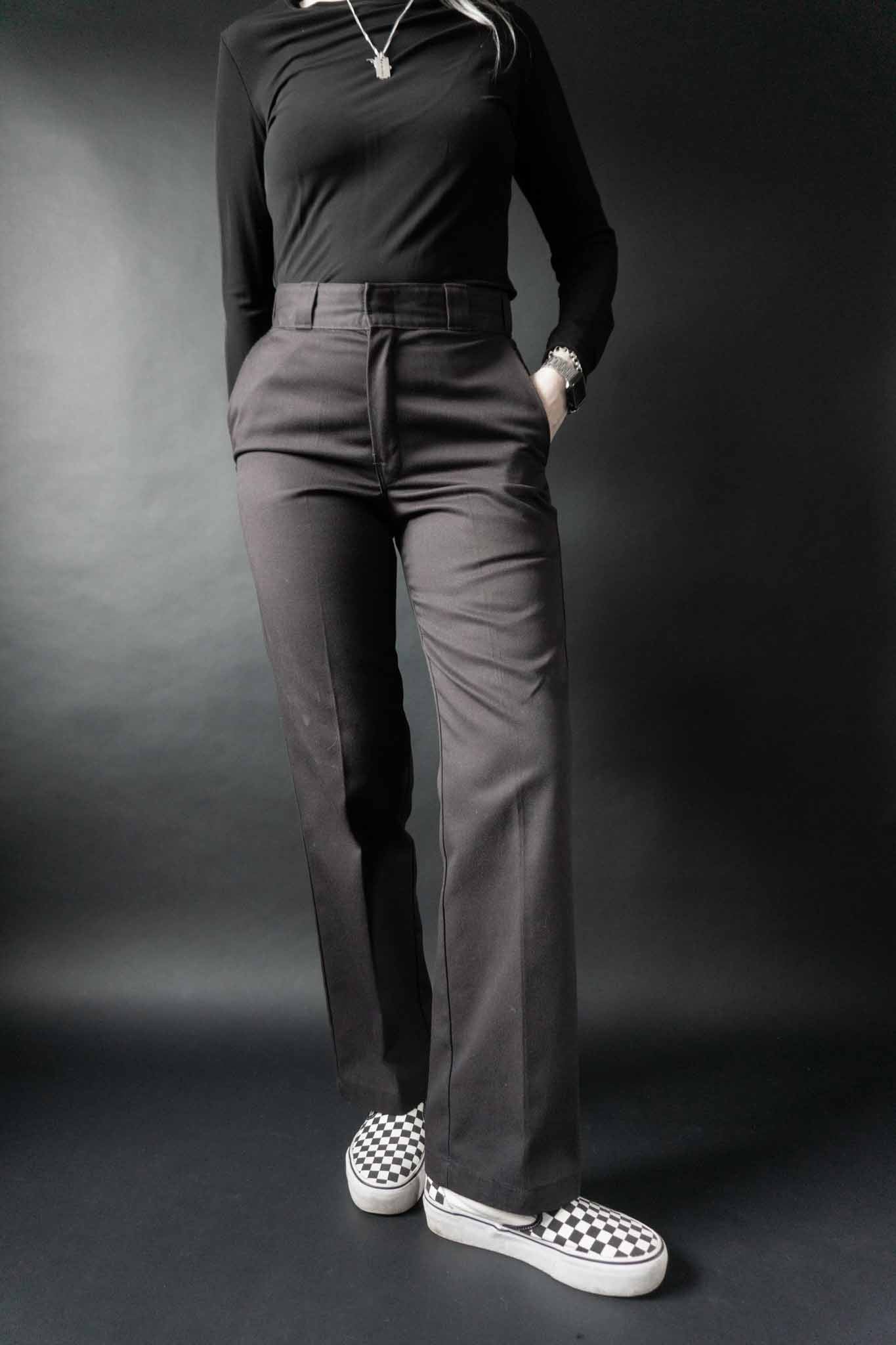 Schwarze Dickies Hose im 90s Chino-Schnitt mit geradem Bein und Eingrifftaschen