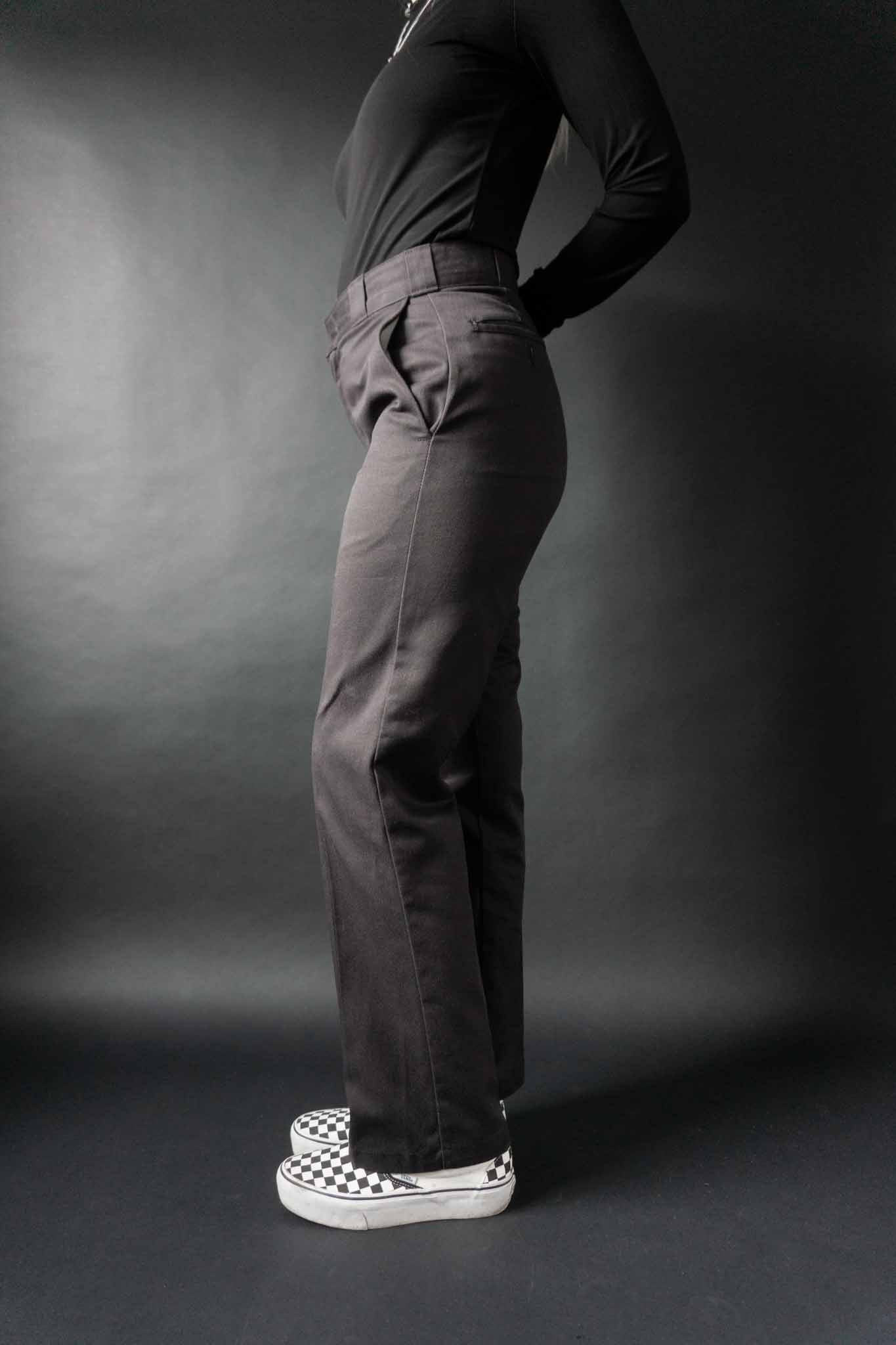 Schwarze Dickies Hose im 90s Chino-Schnitt mit geradem Bein und Eingrifftaschen